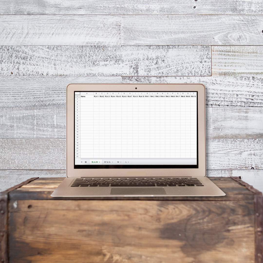 image of laptop with google sheet checklist