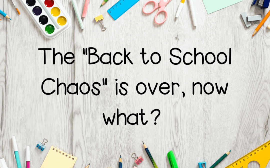 The ‘Back to School’ Chaos is over, Now what?